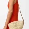 Pochette Eclipse em ráfia e pele de bezerro Pochette Eclipse em ráfia e pele de bezerro