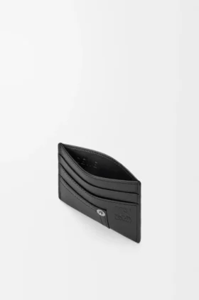Porta-cartões Panta liso em pele de bezerro brilhante