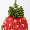 Porta-moedas com morango em ráfia e pele de bezerro clássica Porta-moedas com morango em ráfia e pele de bezerro clássica