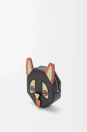 Porta-moedas «Futurist Cat» em pele de bezerro clássica