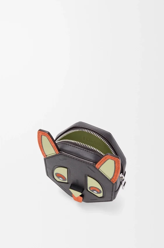 Porta-moedas «Futurist Cat» em pele de bezerro clássica Porta-moedas «Futurist Cat» em pele de bezerro clássica