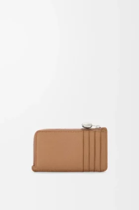 Porta-moedas «Pebble» em pele de bezerro com grão «Pebble»