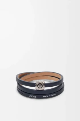 Pulseira Anagram Bombé Twist em pele de bezerro