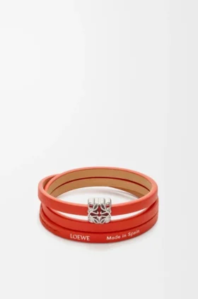 Pulseira Anagram Bombé Twist em pele de bezerro