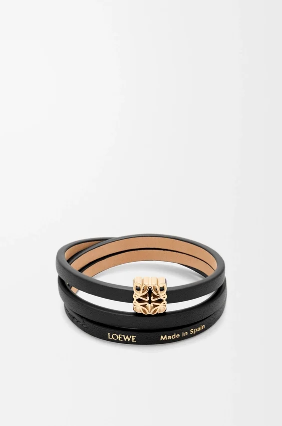 Pulseira Anagram Bombé Twist em pele de bezerro Pulseira Anagram Bombé Twist em pele de bezerro