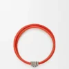 Pulseira Anagram Bombé Twist em pele de bezerro Pulseira Anagram Bombé Twist em pele de bezerro