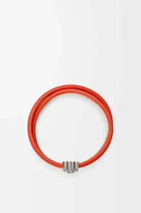 Pulseira Anagram Bombé Twist em pele de bezerro