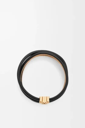 Pulseira Anagram Bombé Twist em pele de bezerro