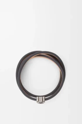 Pulseira Anagram Bombé Twist em pele de bezerro
