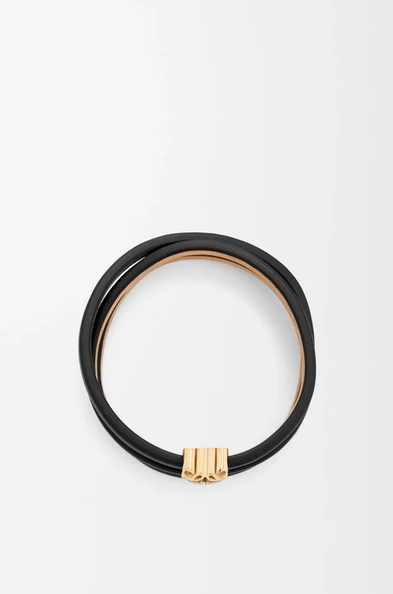 Pulseira Anagram Bombé Twist em pele de bezerro Pulseira Anagram Bombé Twist em pele de bezerro