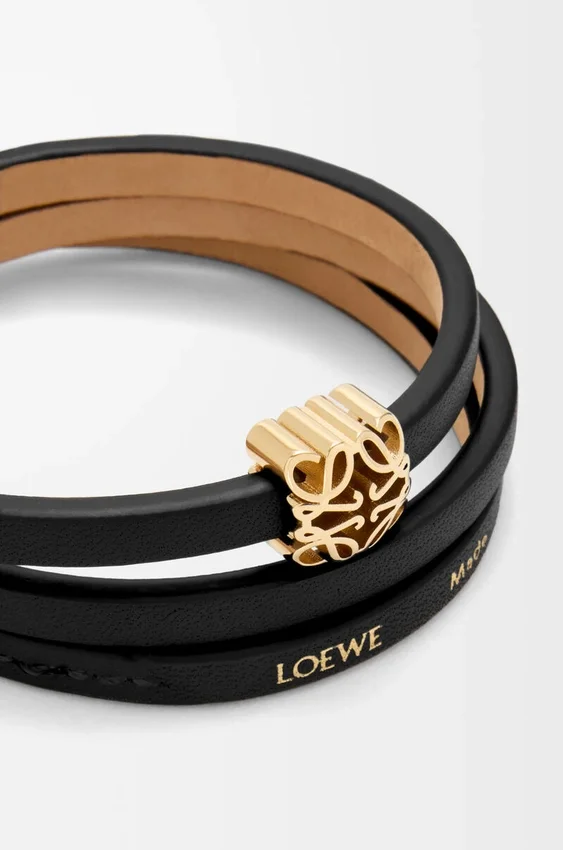 Pulseira Anagram Bombé Twist em pele de bezerro Pulseira Anagram Bombé Twist em pele de bezerro