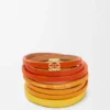 Pulseira dupla «Twist» em pele de bezerro Pulseira dupla «Twist» em pele de bezerro