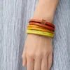 Pulseira dupla «Twist» em pele de bezerro Pulseira dupla «Twist» em pele de bezerro