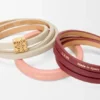 Pulseira dupla «Twist» em pele de bezerro Pulseira dupla «Twist» em pele de bezerro