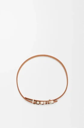 Pulseira loewe de dupla volta em pele de bezerro