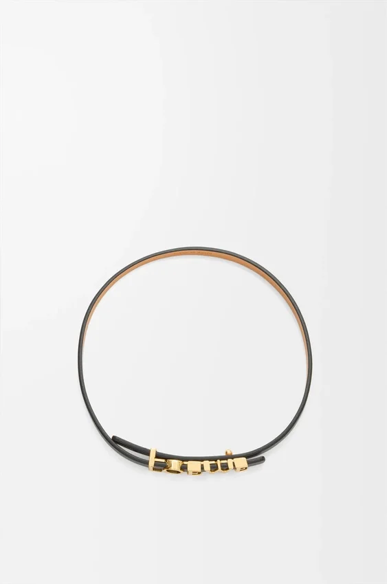 Pulseira loewe de dupla volta em pele de bezerro Pulseira loewe de dupla volta em pele de bezerro
