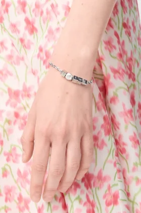 Pulseira Pebble Cube em prata de lei