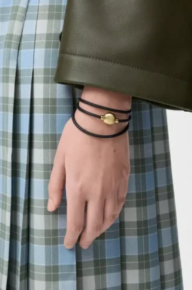 Pulseira «Pebble» em pele de bezerro