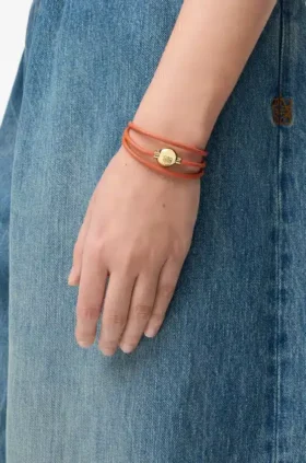 Pulseira «Pebble» em pele de bezerro
