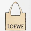 Saco grande Loewe Font Tote em ráfia Saco grande Loewe Font Tote em ráfia