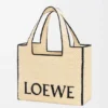 Saco grande Loewe Font Tote em ráfia Saco grande Loewe Font Tote em ráfia