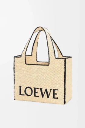 Saco grande Loewe Font Tote em ráfia