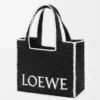 Saco grande Loewe Font Tote em ráfia Saco grande Loewe Font Tote em ráfia
