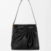 Saco tote drapeado em pele de borrego napa suave Saco tote drapeado em pele de borrego napa suave