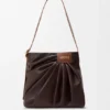 Saco tote drapeado em pele de borrego napa suave Saco tote drapeado em pele de borrego napa suave