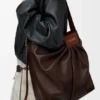 Saco tote drapeado em pele de borrego napa suave Saco tote drapeado em pele de borrego napa suave