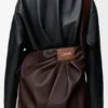 Saco tote drapeado em pele de borrego napa suave Saco tote drapeado em pele de borrego napa suave
