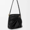 Saco tote drapeado em pele de borrego napa suave Saco tote drapeado em pele de borrego napa suave