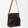 Saco tote drapeado em pele de borrego napa suave Saco tote drapeado em pele de borrego napa suave