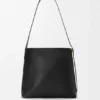 Saco tote drapeado em pele de borrego napa suave Saco tote drapeado em pele de borrego napa suave