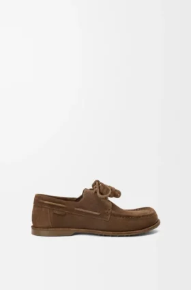 Sapatos de barco «Campo» em pele de bezerro camurça