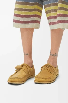 Sapatos de barco «Campo» em pele de bezerro camurça