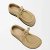 Sapatos Faro com atacadores em pele de bezerro camurçada Sapatos Faro com atacadores em pele de bezerro camurçada