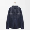 Sobrecamisa em pele de borrego napa e algodão Sobrecamisa em pele de borrego napa e algodão