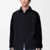 Sobrecamisa híbrida em algodão e lã Sobrecamisa híbrida em algodão e lã