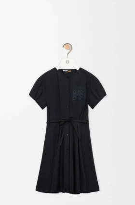 Vestido-camisa em mistura de algodão