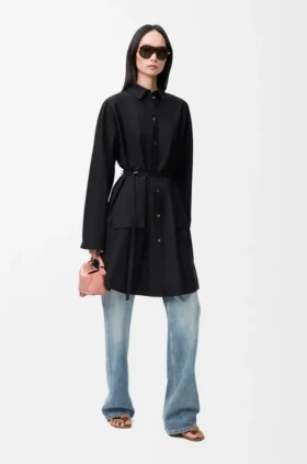 Vestido-camisas em seda e algodão