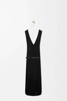 Vestido drapeado em viscose