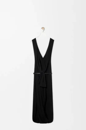 Vestido drapeado em viscose