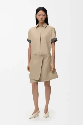 Vestido em algodão e seda