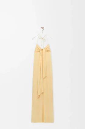 Vestido em crepe de viscose