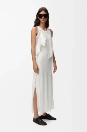 Vestido em mistura de viscose
