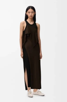 Vestido em mistura de viscose