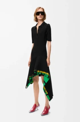 Vestido em mistura de viscose