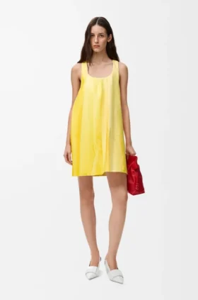 Vestido em pele de borrego napa