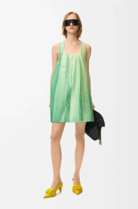 Vestido em pele de borrego napa